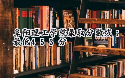 阜阳理工学院2024录取分数线：最低453分