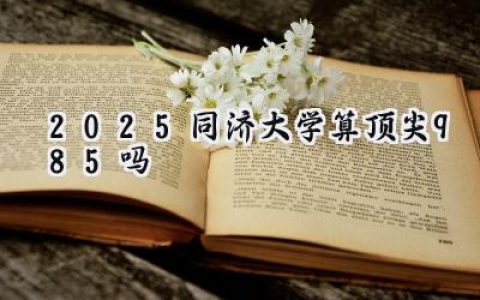 2025同济大学算顶尖985吗