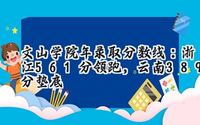 文山学院2024年录取分数线：浙江561分领跑，云南389分垫底