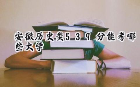 安徽历史类539分能考哪些大学