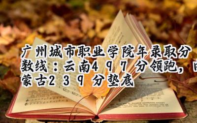 广州城市职业学院2024年录取分数线：云南497分领跑，内蒙古239分垫底