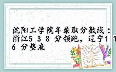 沈阳工学院2024年录取分数线：浙江538分领跑，辽宁176分垫底
