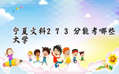 宁夏文科273分能考哪些大学