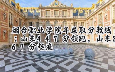 烟台职业学院2024年录取分数线：山东447分领跑，山东267分垫底