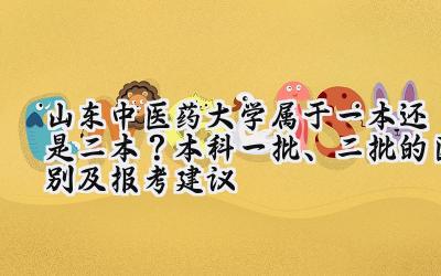 山东中医药大学属于一本还是二本？本科一批、二批的区别及报考建议