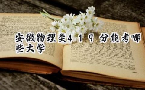 安徽物理类419分能考哪些大学