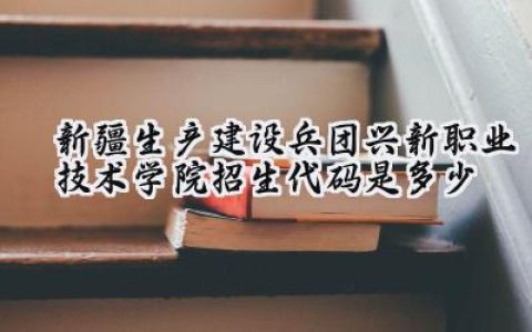 新疆生产建设兵团兴新职业技术学院招生代码是多少