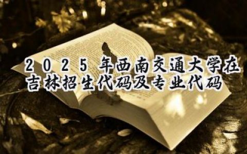 2025年西南交通大学在吉林招生代码及专业代码