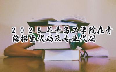2025年青岛工学院在青海招生代码及专业代码