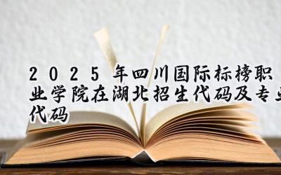 2025年四川国际标榜职业学院在湖北招生代码及专业代码