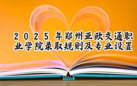 2025年郑州亚欧交通职业学院录取规则及专业设置