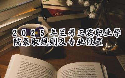 2025年兰考三农职业学院录取规则及专业设置