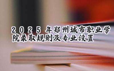 2025年郑州城市职业学院录取规则及专业设置