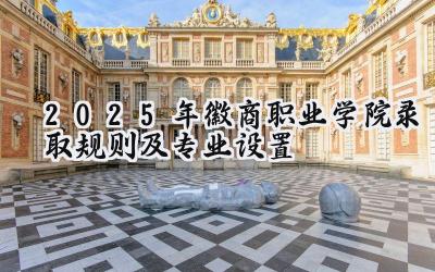 2025年徽商职业学院录取规则及专业设置