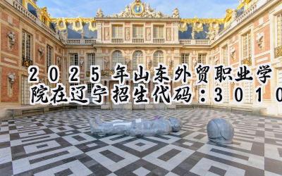 2025年山东外贸职业学院在辽宁招生代码：3010