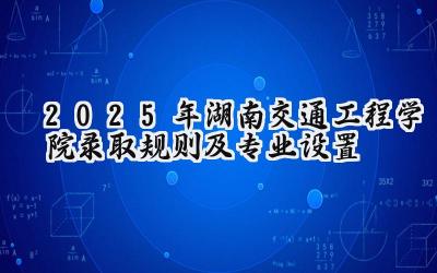 2025年湖南交通工程学院录取规则及专业设置