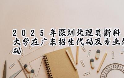 2025年深圳北理莫斯科大学在广东招生代码及专业代码