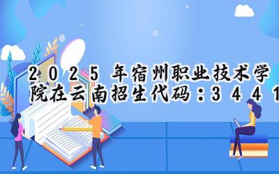 2025年宿州职业技术学院在云南招生代码：3441