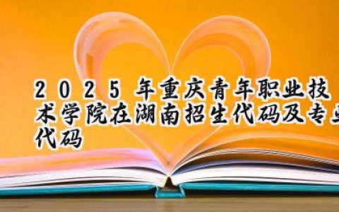 2025年重庆青年职业技术学院在湖南招生代码及专业代码
