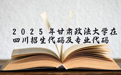 2025年甘肃政法大学在四川招生代码及专业代码