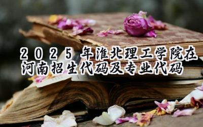 2025年淮北理工学院在河南招生代码及专业代码
