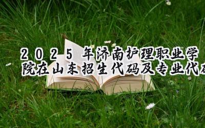 2025年济南护理职业学院在山东招生代码及专业代码