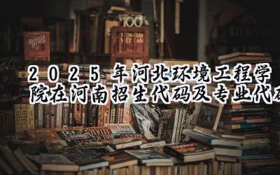 2025年河北环境工程学院在河南招生代码及专业代码