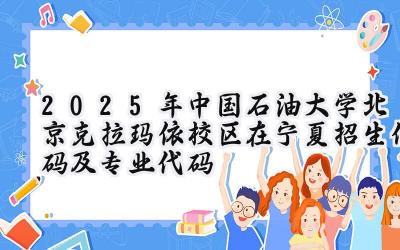 2025年中国石油大学(北京)克拉玛依校区在宁夏招生代码及专业代码