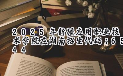 2025年新疆应用职业技术学院在湖南招生代码：6544