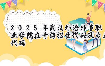 2025年武汉外语外事职业学院在青海招生代码及专业代码
