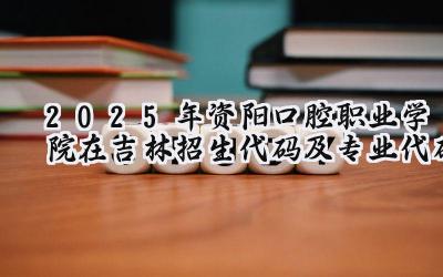2025年资阳口腔职业学院在吉林招生代码及专业代码
