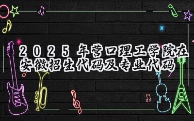 2025年营口理工学院在安徽招生代码及专业代码
