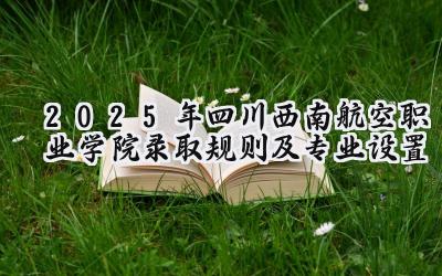 2025年四川西南航空职业学院录取规则及专业设置