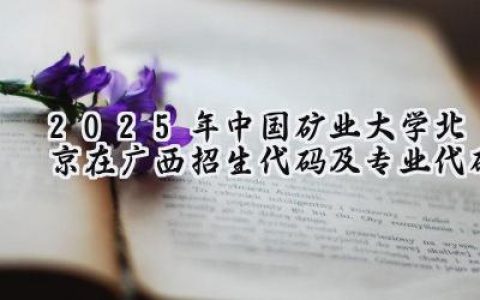 2025年中国矿业大学(北京)在广西招生代码及专业代码