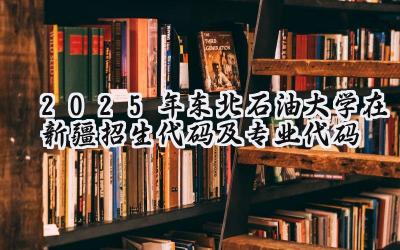 2025年东北石油大学在新疆招生代码及专业代码