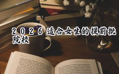 2026适合女生的提前批院校