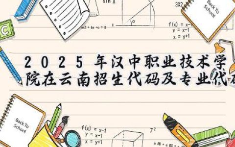 2025年汉中职业技术学院在云南招生代码及专业代码