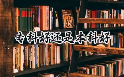 专科好还是本科好