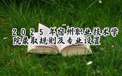 2025年宿州职业技术学院录取规则及专业设置