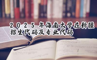 2025年海南大学在新疆招生代码及专业代码
