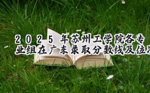 2025年苏州工学院各专业组在广东录取分数线及位次