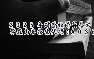 2025年对外经济贸易大学在山东招生代码：A036