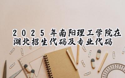 2025年南阳理工学院在湖北招生代码及专业代码