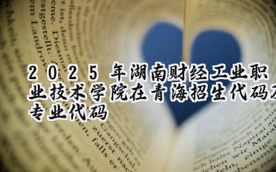 2025年湖南财经工业职业技术学院在青海招生代码及专业代码