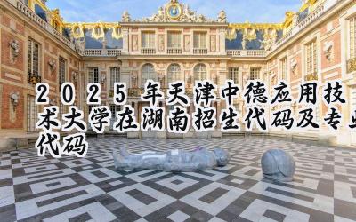 2025年天津中德应用技术大学在湖南招生代码及专业代码
