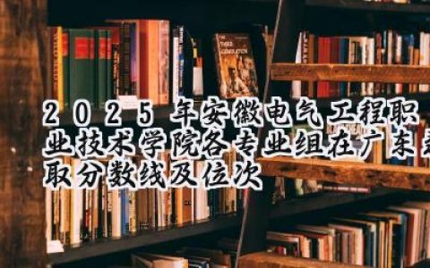 2025年安徽电气工程职业技术学院各专业组在广东录取分数线及位次