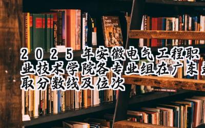 2025年安徽电气工程职业技术学院各专业组在广东录取分数线及位次