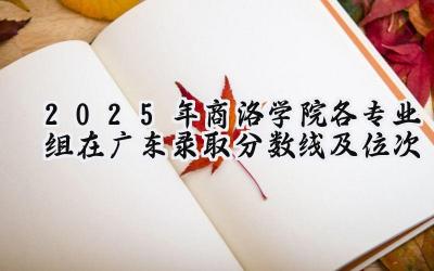2025年商洛学院各专业组在广东录取分数线及位次