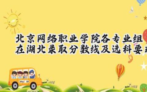 北京网络职业学院各专业组在湖北录取分数线及选科要求