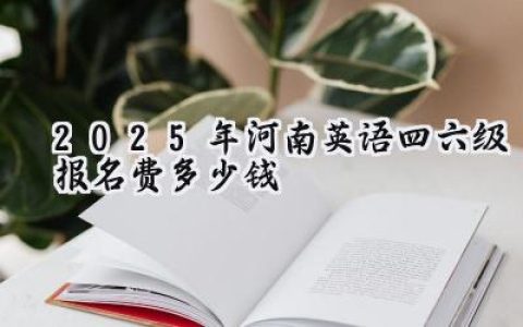 2025年河南英语四六级报名费多少钱